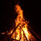 Bonfire on Große Bunkerberg in Volkspark Friedrichshain, Berlin, May 2012