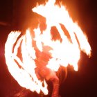 Fire dancer at the night market