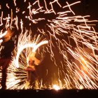 Fire dancers at the night market